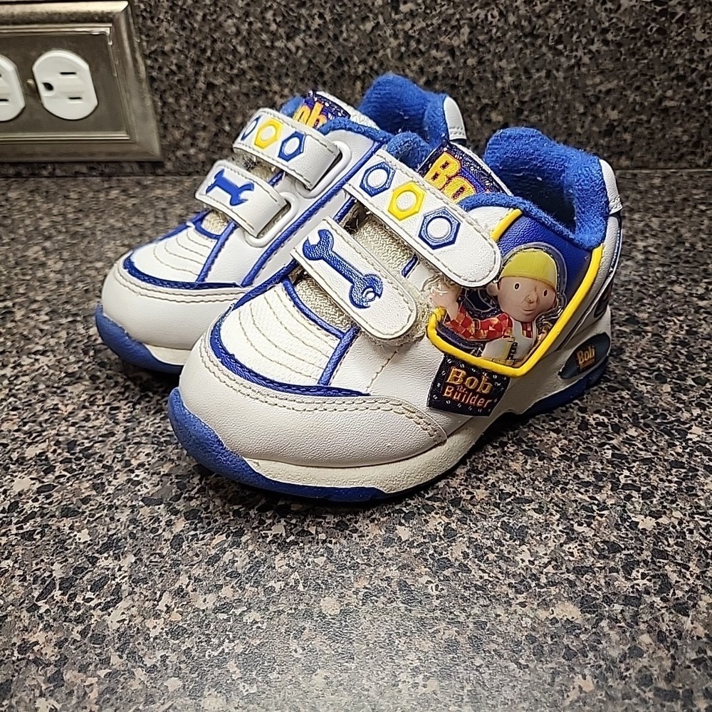 VINTAGE Bob the Builder Shoes VGUC sz 5.5 Toddler Sneakers Hook & Loop